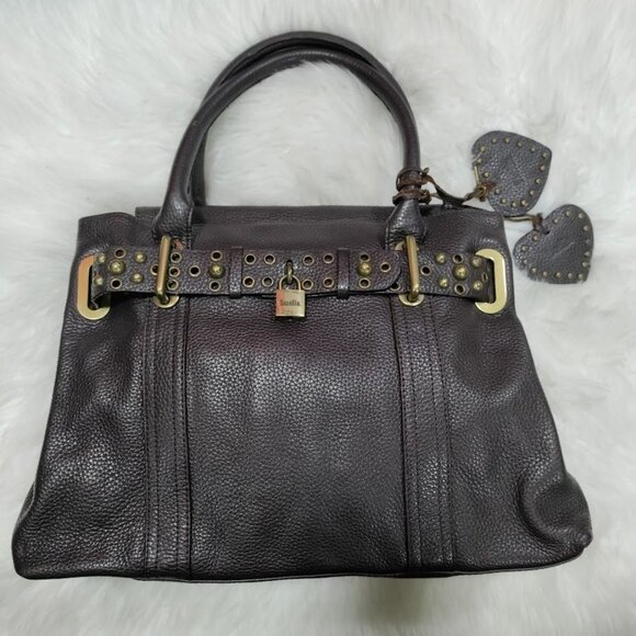 Luella Large Brown Grained Real Pebbled Leather Tote Hand Bag - Picture 1 of 13